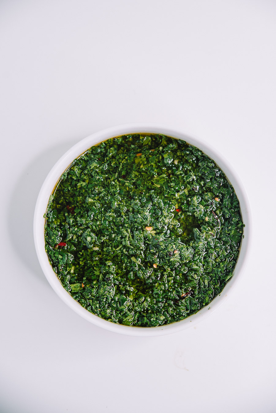 Kale Chimichurri Sauce made with Nature's Greens Kale.