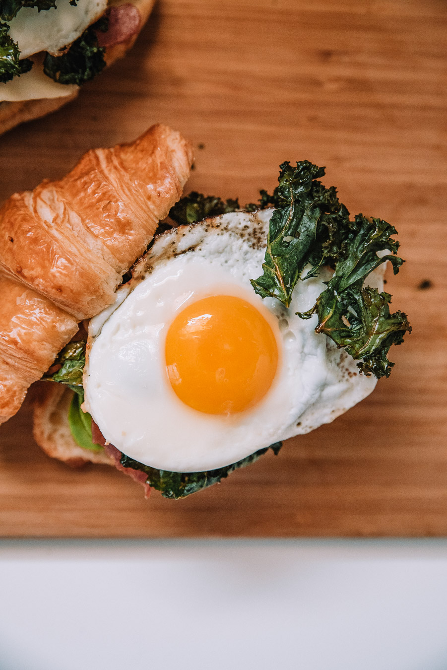 Breakfast Sandwich with Crispy Kale