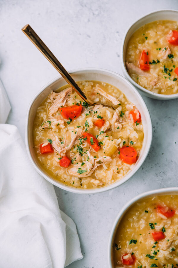 The Best One Pot Chicken and Rice Soup | Mash & Spread