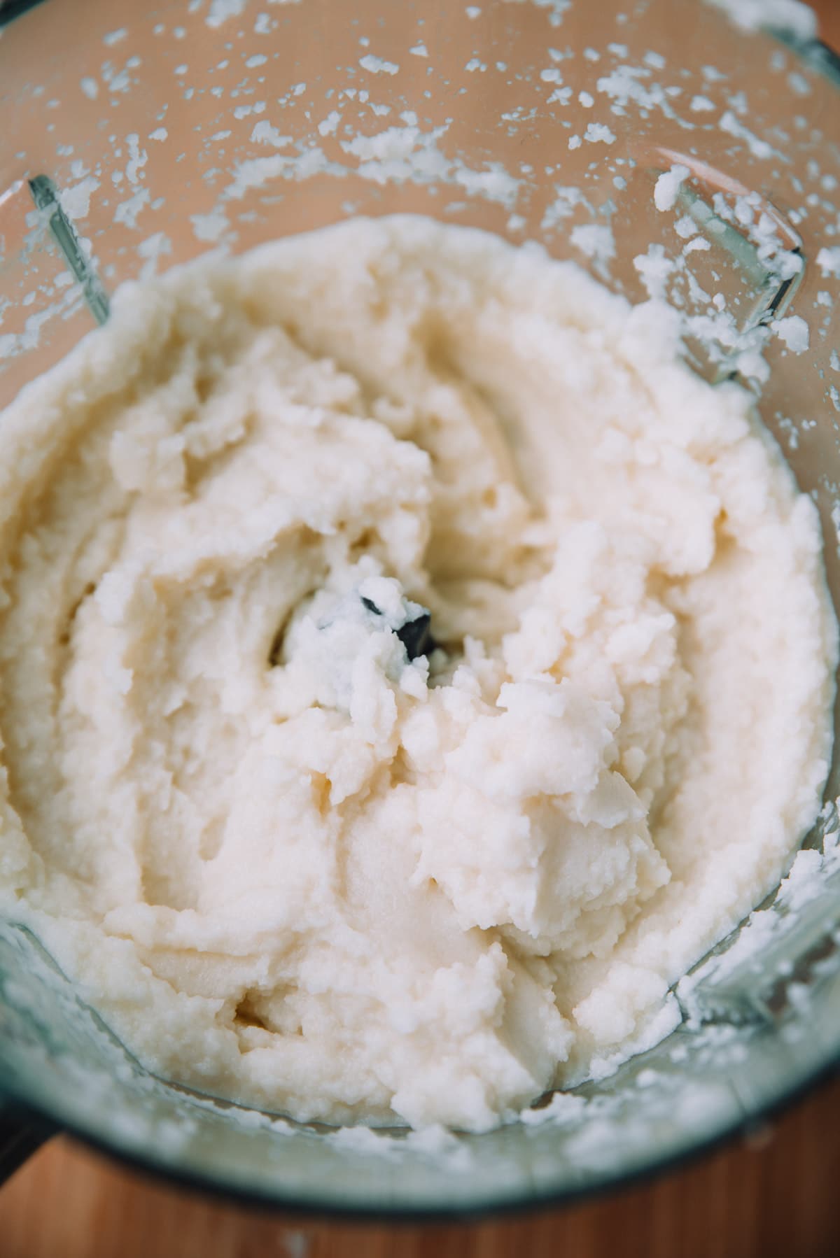 Mashed cauliflower in a food processor