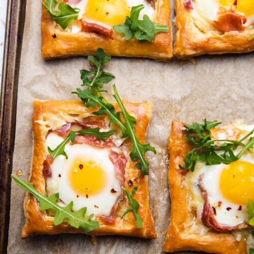 Egg & Proscuitto Puff Pastry Tart | Mash & Spread