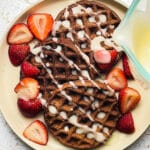 Mini Chocolate Waffles with Strawberries